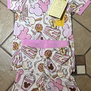 Pink and White Kids Pajama Set Vicose Bamboo